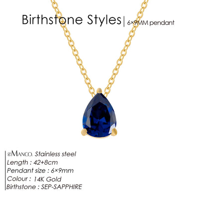 Hayden Nalani |Crystal Birthstone Necklace Teardrop