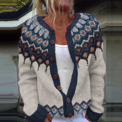 Sofie | Loose fitting cardigan with print