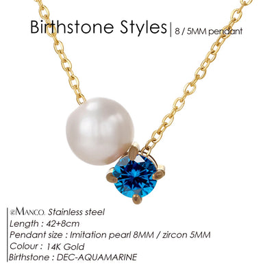 Hayden Reese | Pearls Zircon Pendant Birthstone Necklace