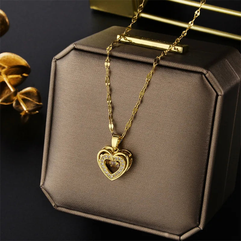 Hayden Luna | Luxury Zircon Crystal Heart Necklace