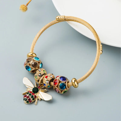 Hayden Ali |Stainless Steel Circle Panjiadora Beaded Love Bracelet