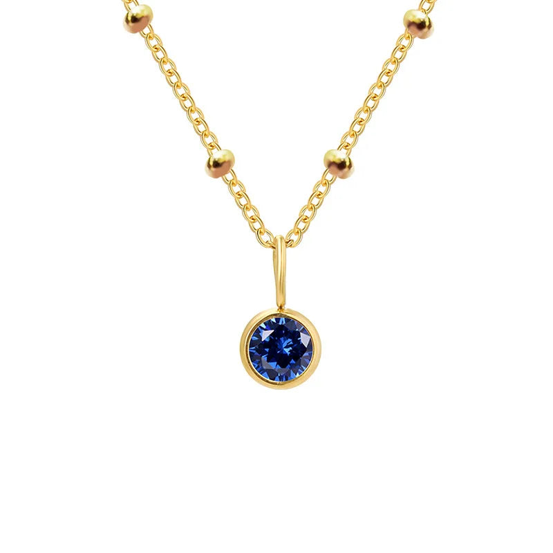 Hayden Jovy | Stainless Steel Danity Birthstone Necklace