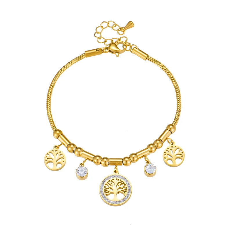 Hayden Andi | Elegant Gold Color Tree Of Life Charms Bracelet