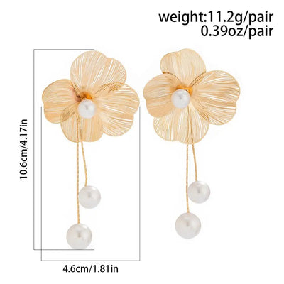 Hayden Mandy | Romantic Flower Pearl Drop Earrings