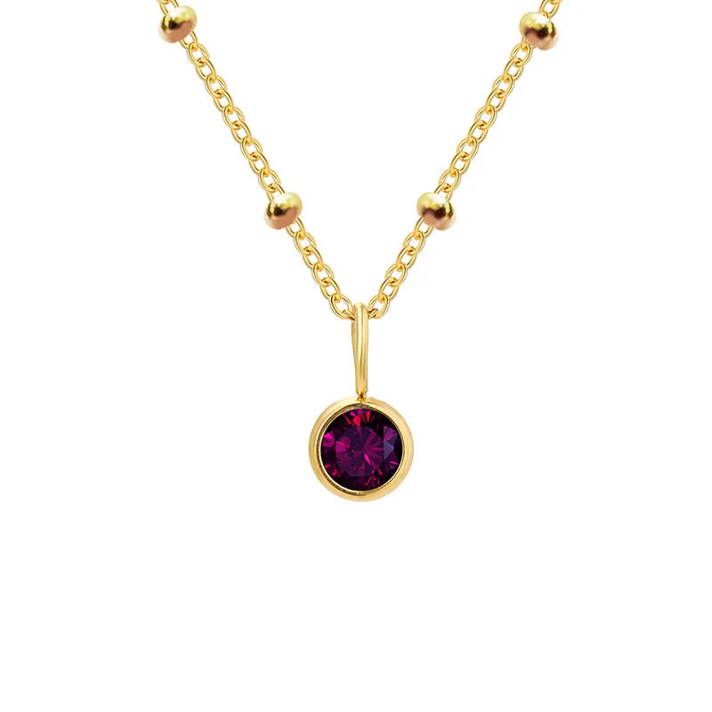 Hayden Jovy | Stainless Steel Danity Birthstone Necklace