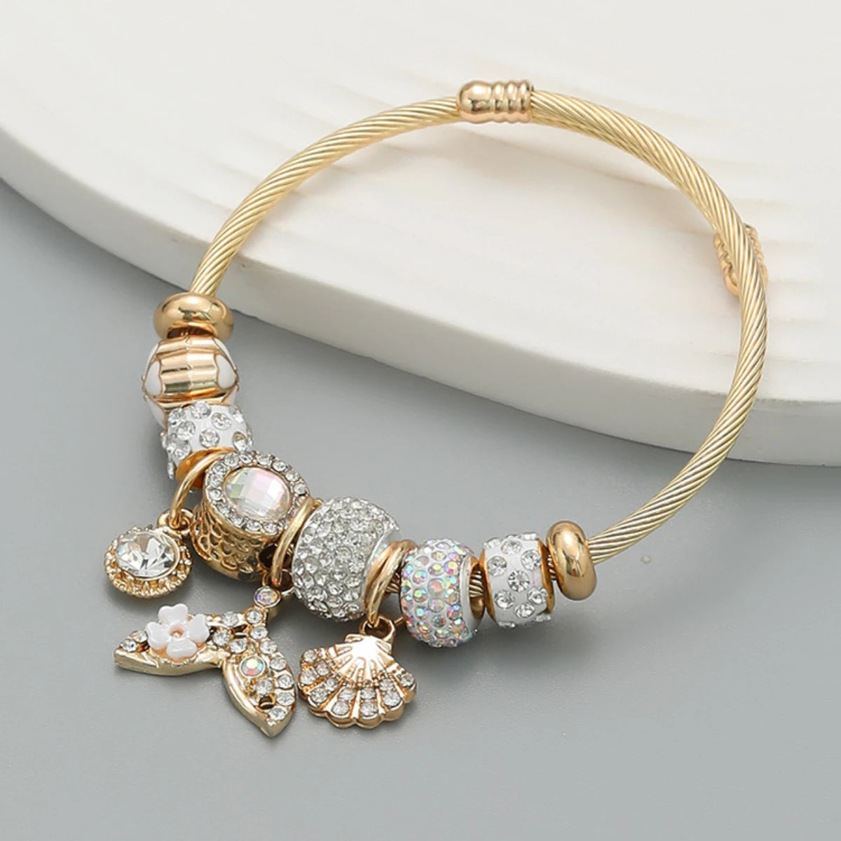 Hayden Ali |Stainless Steel Circle Panjiadora Beaded Love Bracelet