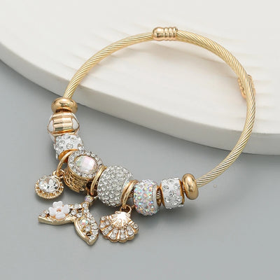 Hayden Ali |Stainless Steel Circle Panjiadora Beaded Love Bracelet
