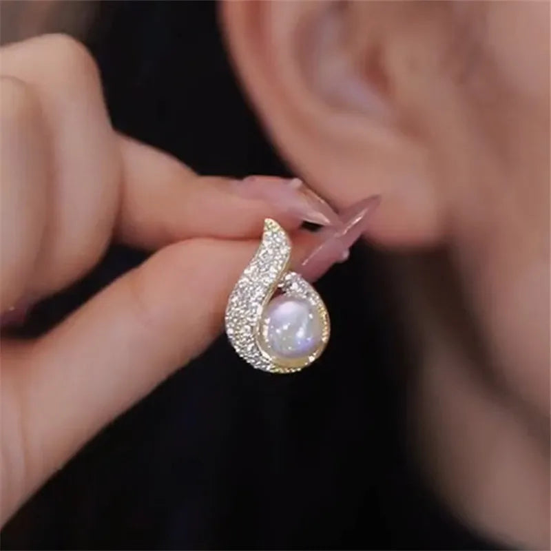 Hayden Danielle | Light Luxury Zircon Maple Leaf Stud Earrings