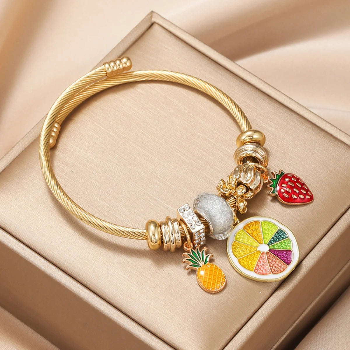 Hayden Ali |Stainless Steel Circle Panjiadora Beaded Love Bracelet