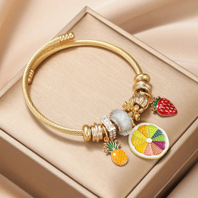 Hayden Ali |Stainless Steel Circle Panjiadora Beaded Love Bracelet