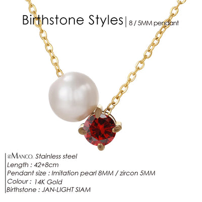 Hayden Reese | Pearls Zircon Pendant Birthstone Necklace