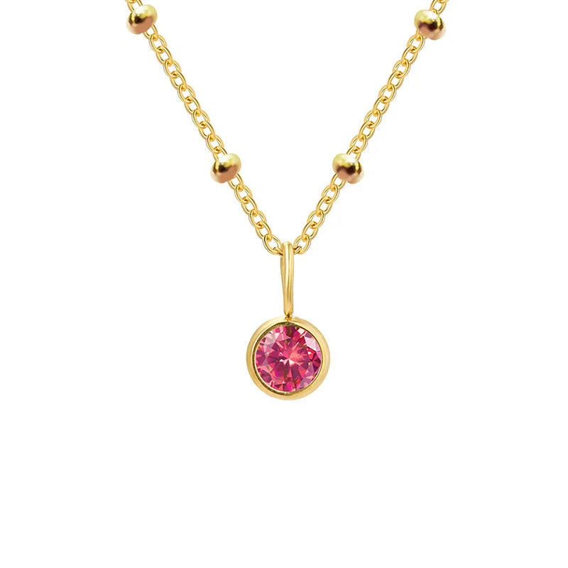 Hayden Jovy | Stainless Steel Danity Birthstone Necklace