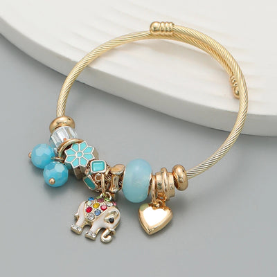 Hayden Ali |Stainless Steel Circle Panjiadora Beaded Love Bracelet