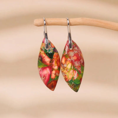 Red Sea Sediment Earrings- Teardrop Healing Earrings-Gemstone Dangle Earrings-Inner Peace Anxiety Relief Earrings Gift