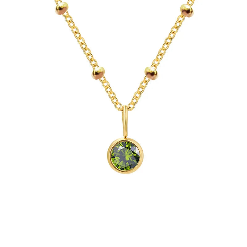 Hayden Jovy | Stainless Steel Danity Birthstone Necklace