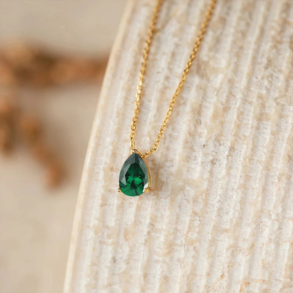 Hayden Nalani |Crystal Birthstone Necklace Teardrop