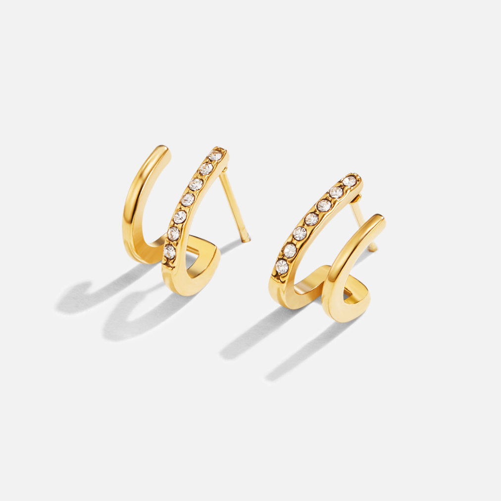 Hayden Ruthie | Claw Gold & Crystal Earrings