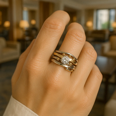 Hayden Royal |  Vintage Gold Inlaid Zirconia Ring