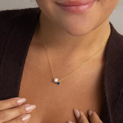 Hayden Reese | Pearls Zircon Pendant Birthstone Necklace
