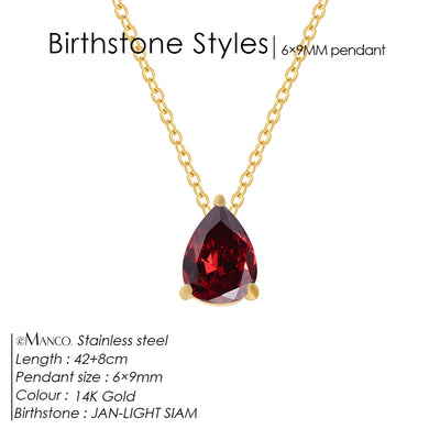 Hayden Nalani |Crystal Birthstone Necklace Teardrop