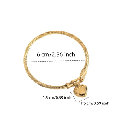Hayden Ally | Heart Pendant Charm Bangle Bracelets