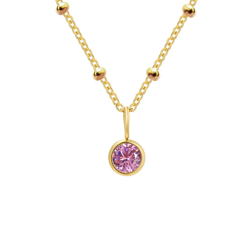 Hayden Jovy | Stainless Steel Danity Birthstone Necklace