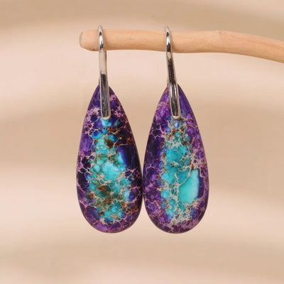 Red Sea Sediment Earrings- Teardrop Healing Earrings-Gemstone Dangle Earrings-Inner Peace Anxiety Relief Earrings Gift