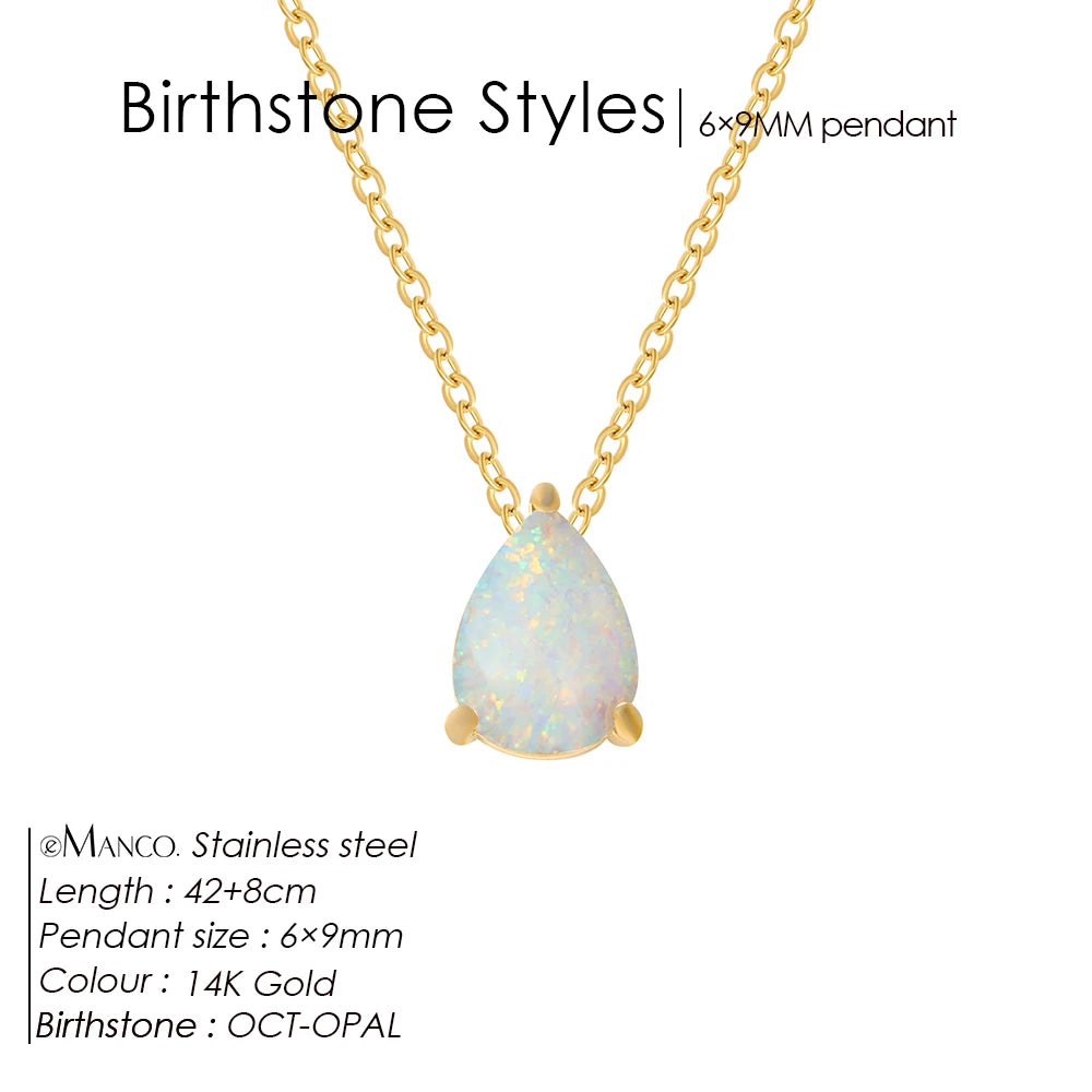 Hayden Nalani |Crystal Birthstone Necklace Teardrop