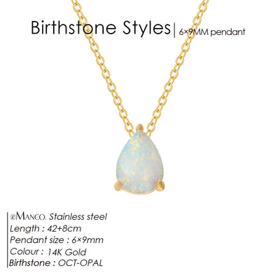 Hayden Nalani |Crystal Birthstone Necklace Teardrop