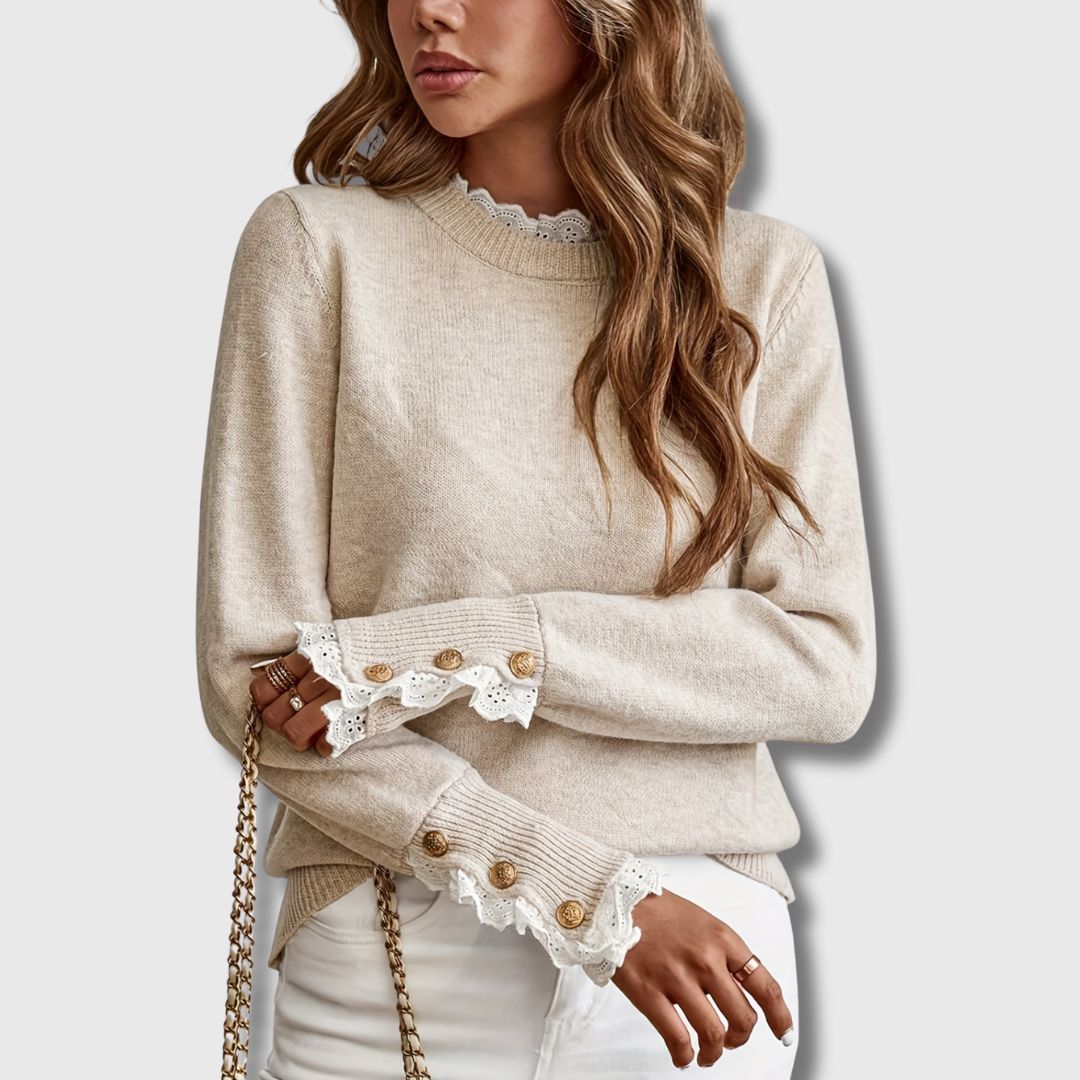 Hayden Isabell | Long Sleeve Sweater With Lace Details