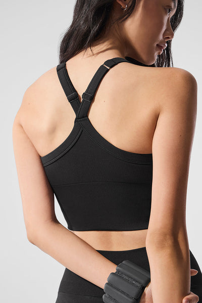 Seamless Ribbed Favorite Bra Tank - Black