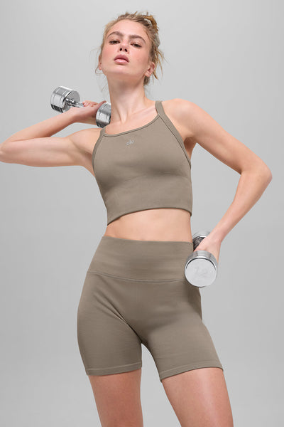 Seamless Ribbed Favorite Bra Tank - Light Cocoa