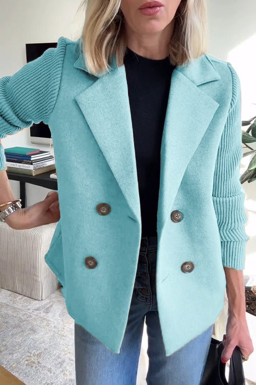 Hayden Alissa | Elegant Knit-Sleeve Blazer