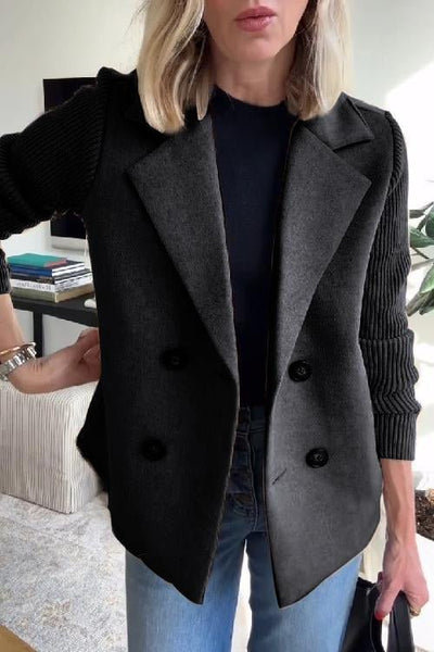 Hayden Alissa | Elegant Knit-Sleeve Blazer
