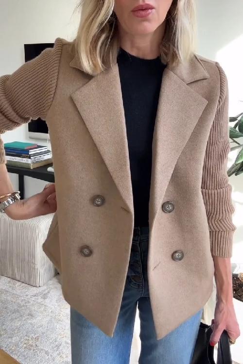 Hayden Alissa | Elegant Knit-Sleeve Blazer
