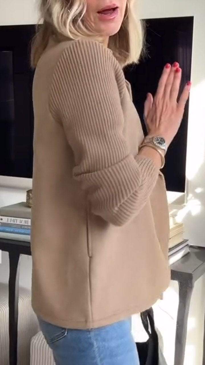 Hayden Alissa | Elegant Knit-Sleeve Blazer