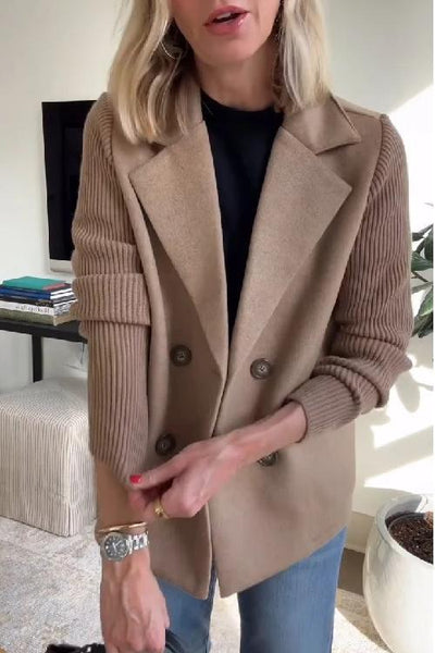 Hayden Alissa | Elegant Knit-Sleeve Blazer