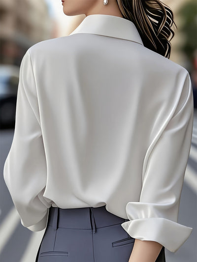 Hayden Ellen | Stylish Long-sleeved Blouse With Button Placket