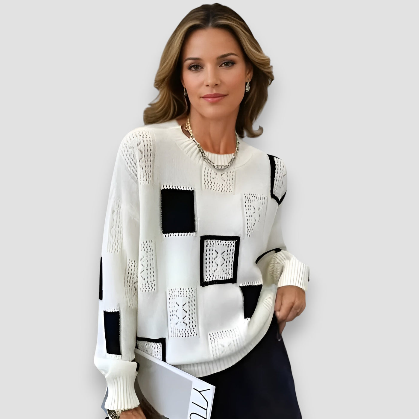 Hayden Kristen™ | Elegant Squares Sweater