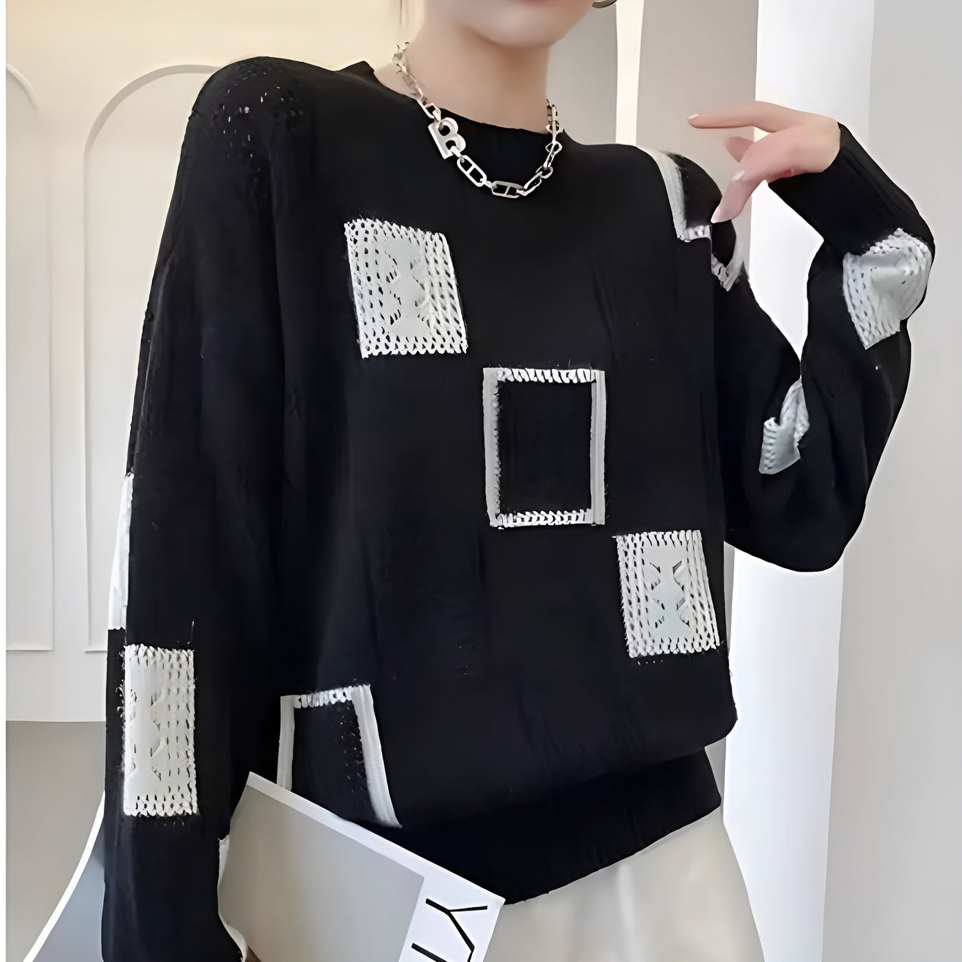 Hayden Kristen™ | Elegant Squares Sweater