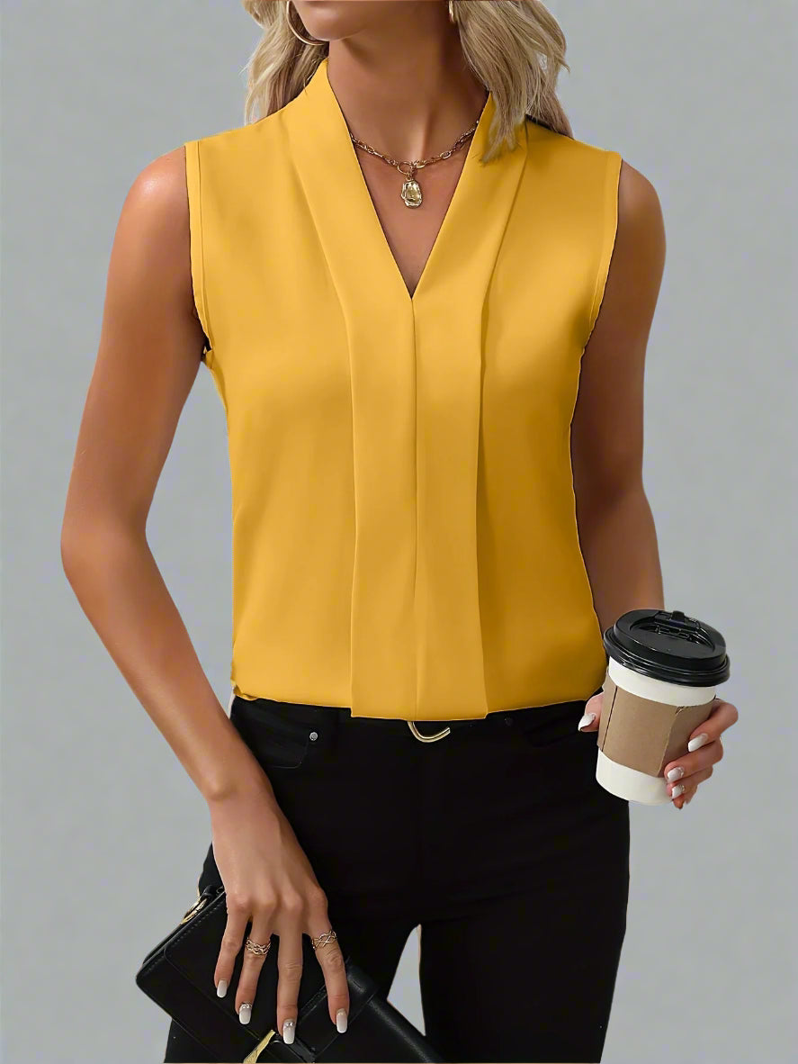 Hayden Romy | Sleeveless V-Neck Blouse