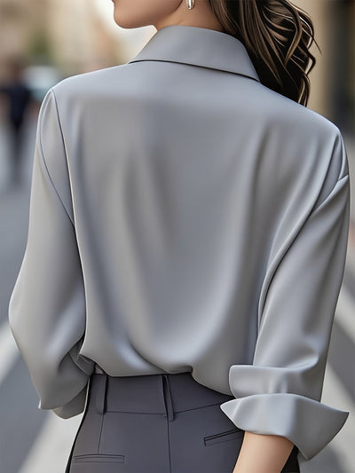 Hayden Ellen | Stylish Long-sleeved Blouse With Button Placket