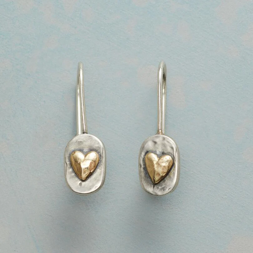 Hayden | Vintage Silver Golden Heart Earrings