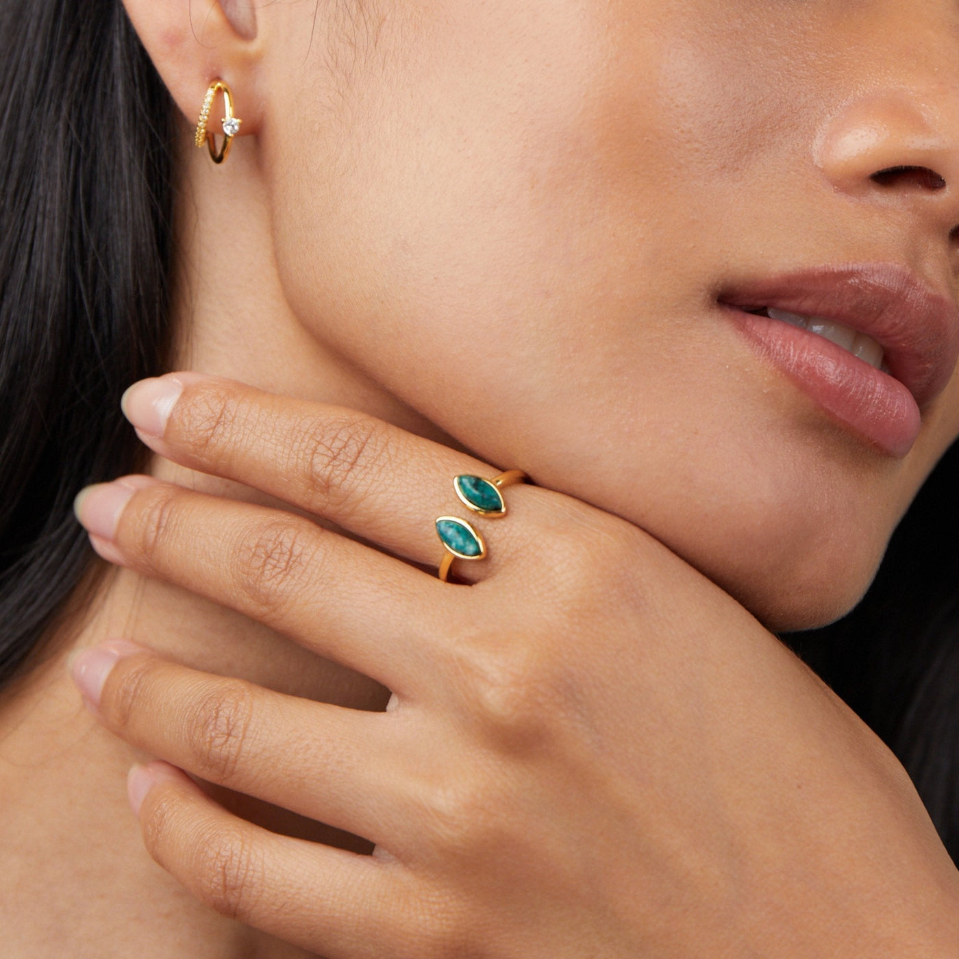Hayden Chrystal | Luxury Green Wrap Ring