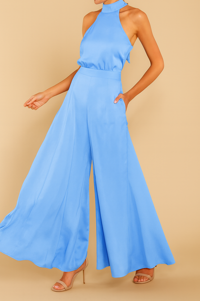 Hayden Luxi | Halter Satin Jumpsuit