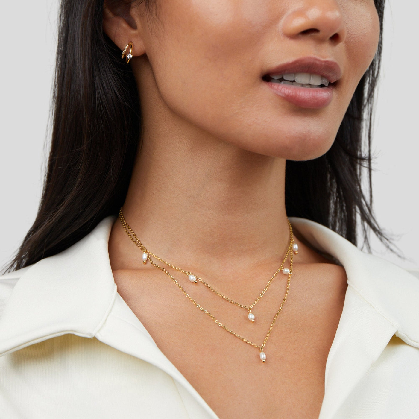 Hayden Kay | Pearl Drop Layered Necklace