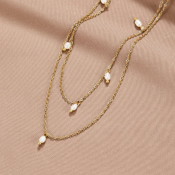 Hayden Kay | Pearl Drop Layered Necklace