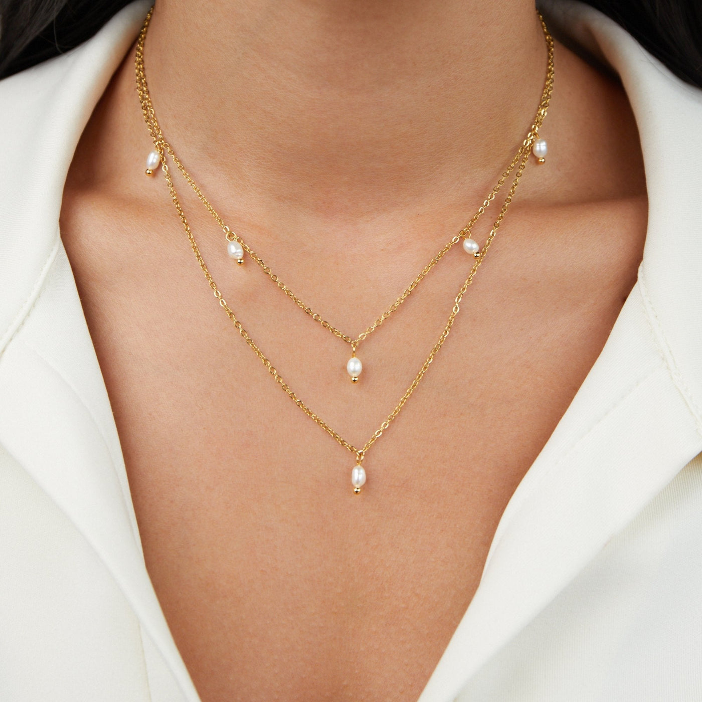 Hayden Kay | Pearl Drop Layered Necklace
