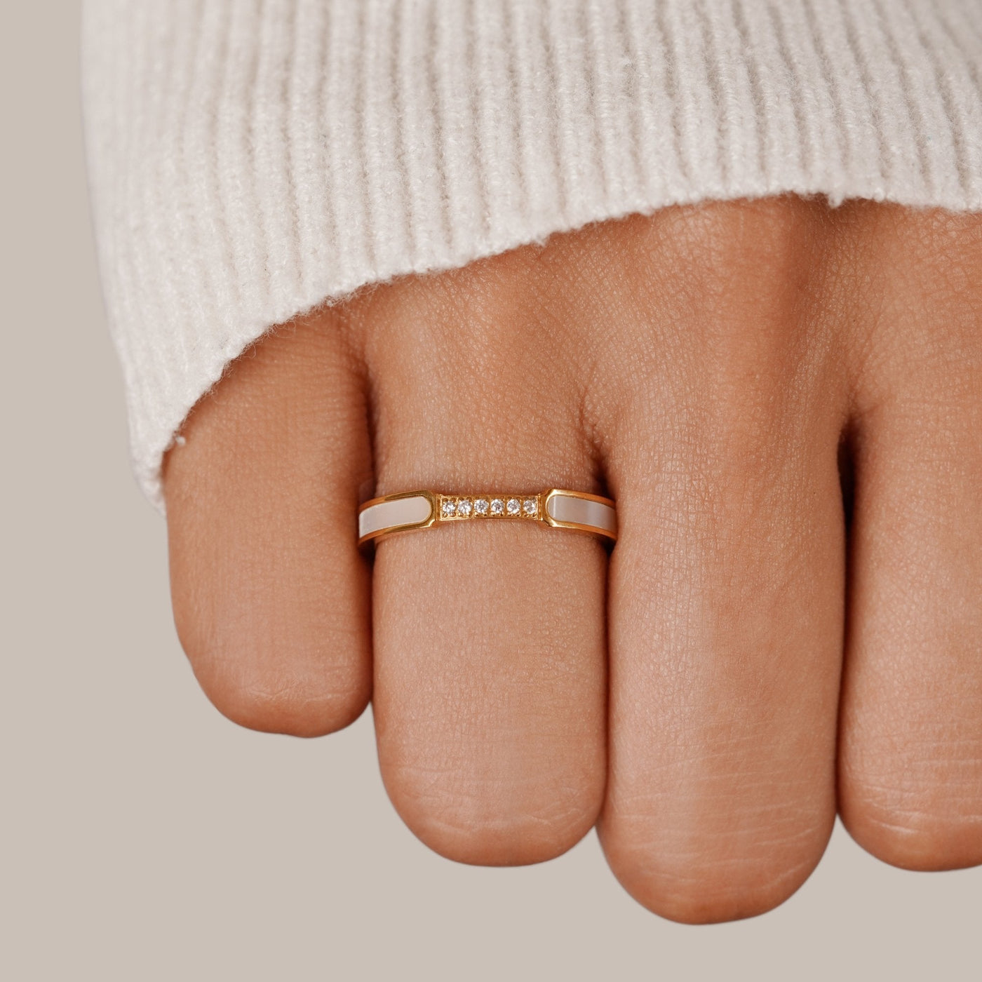 Hayden Unity | Pearl & Crystal Ring
