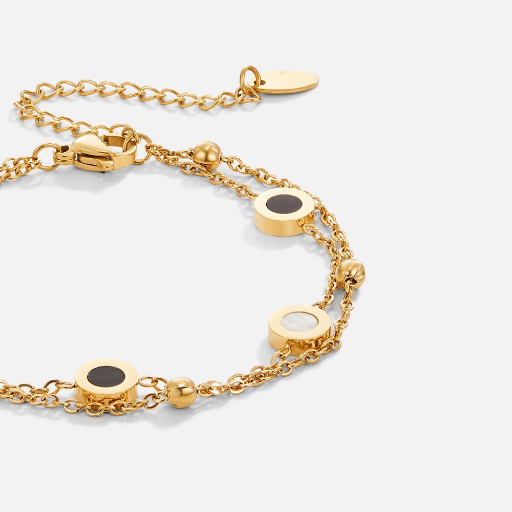 Hayden Gracie | Onyx & White Stone Bracelet